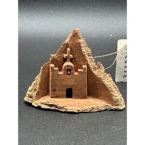 Rare-Vintage Ophelia Cabrera Carved Picuris Church Ornament Cottonwood Bark 70’s